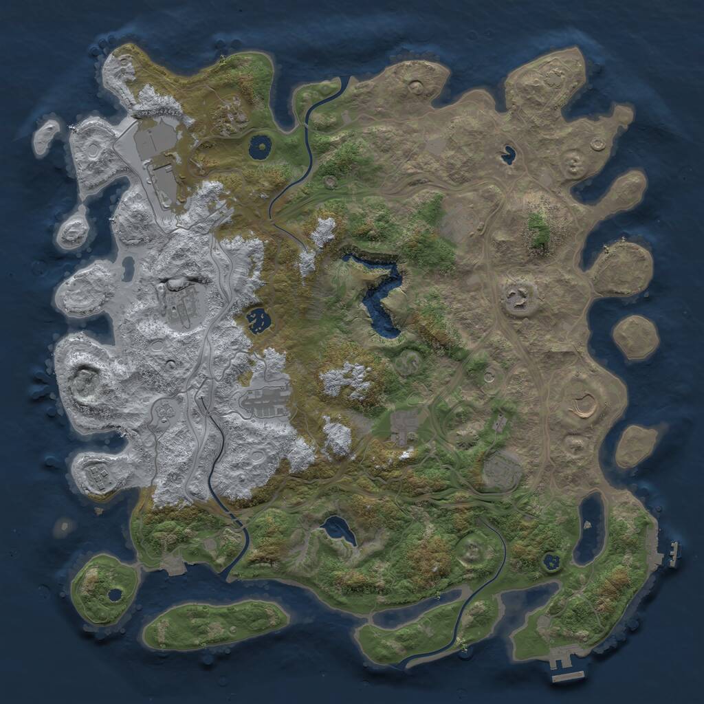 Rust Map: Procedural Map, Size: 4400, Seed: 1616871115, 17 Monuments