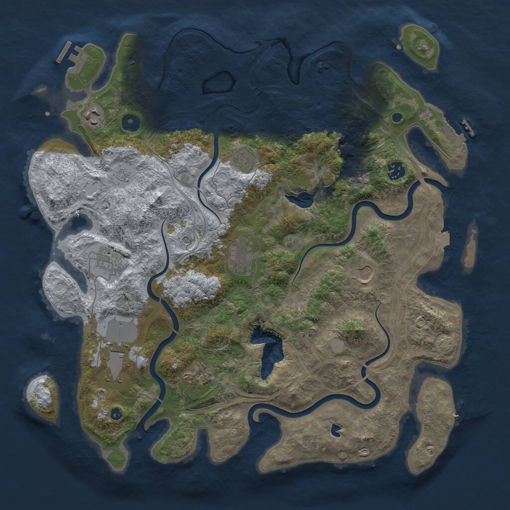 Rust Map: Procedural Map, Size: 4250, Seed: 651948758, 15 Monuments