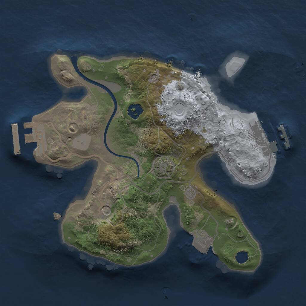 Rust Map: Procedural Map, Size: 2000, Seed: 901852770, 5 Monuments