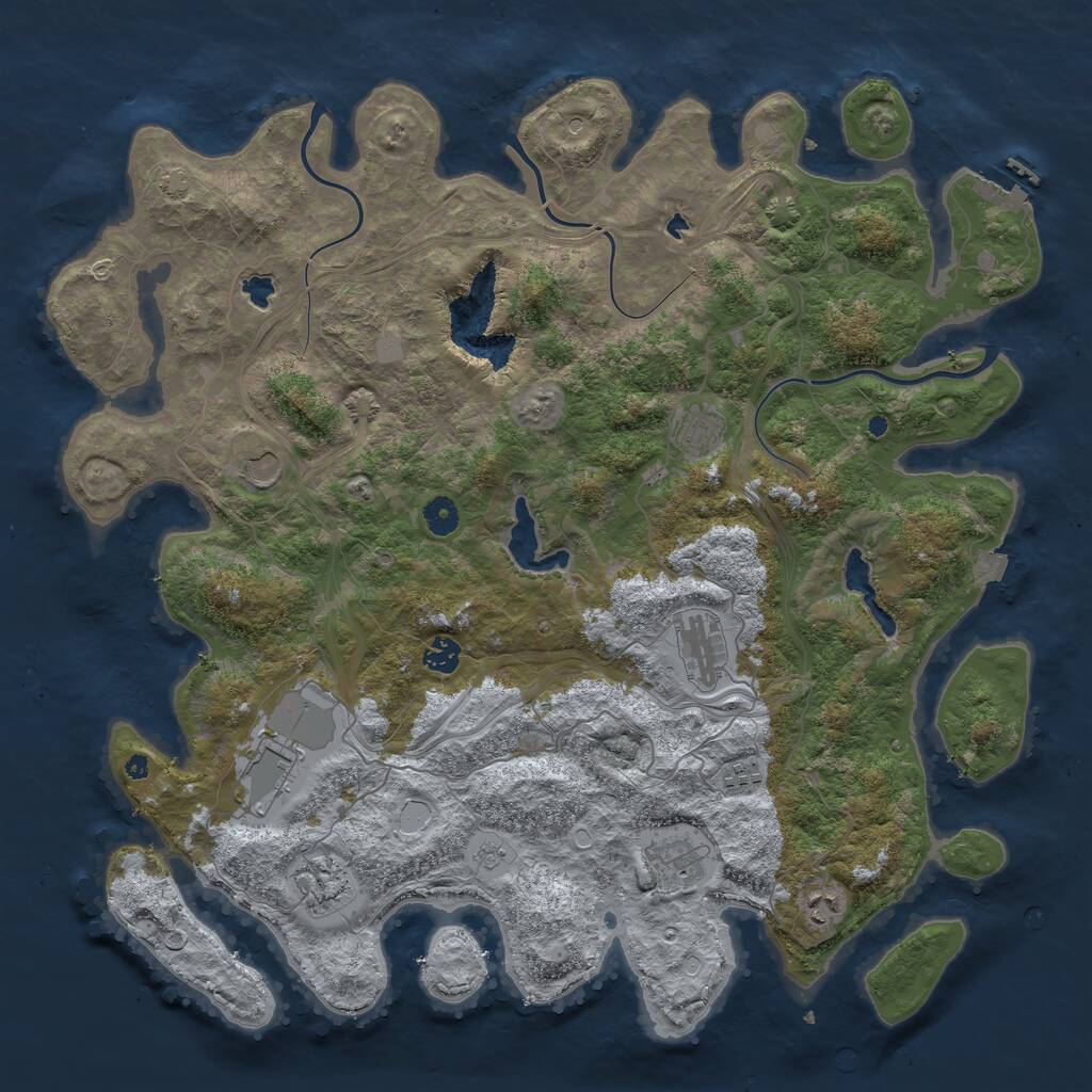 Rust Map: Procedural Map, Size: 4500, Seed: 42268282, 14 Monuments