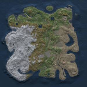 Thumbnail Rust Map: Procedural Map, Size: 3700, Seed: 389748871, 15 Monuments