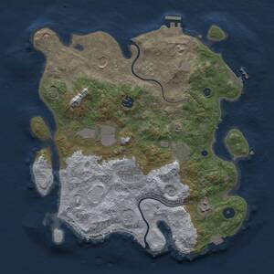 Thumbnail Rust Map: Procedural Map, Size: 3500, Seed: 2710, 13 Monuments