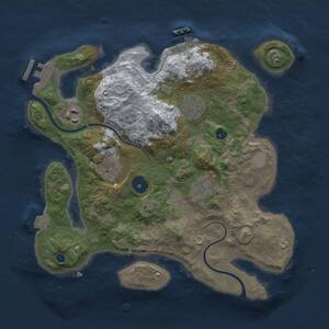 Thumbnail Rust Map: Procedural Map, Size: 3000, Seed: 801283387, 9 Monuments