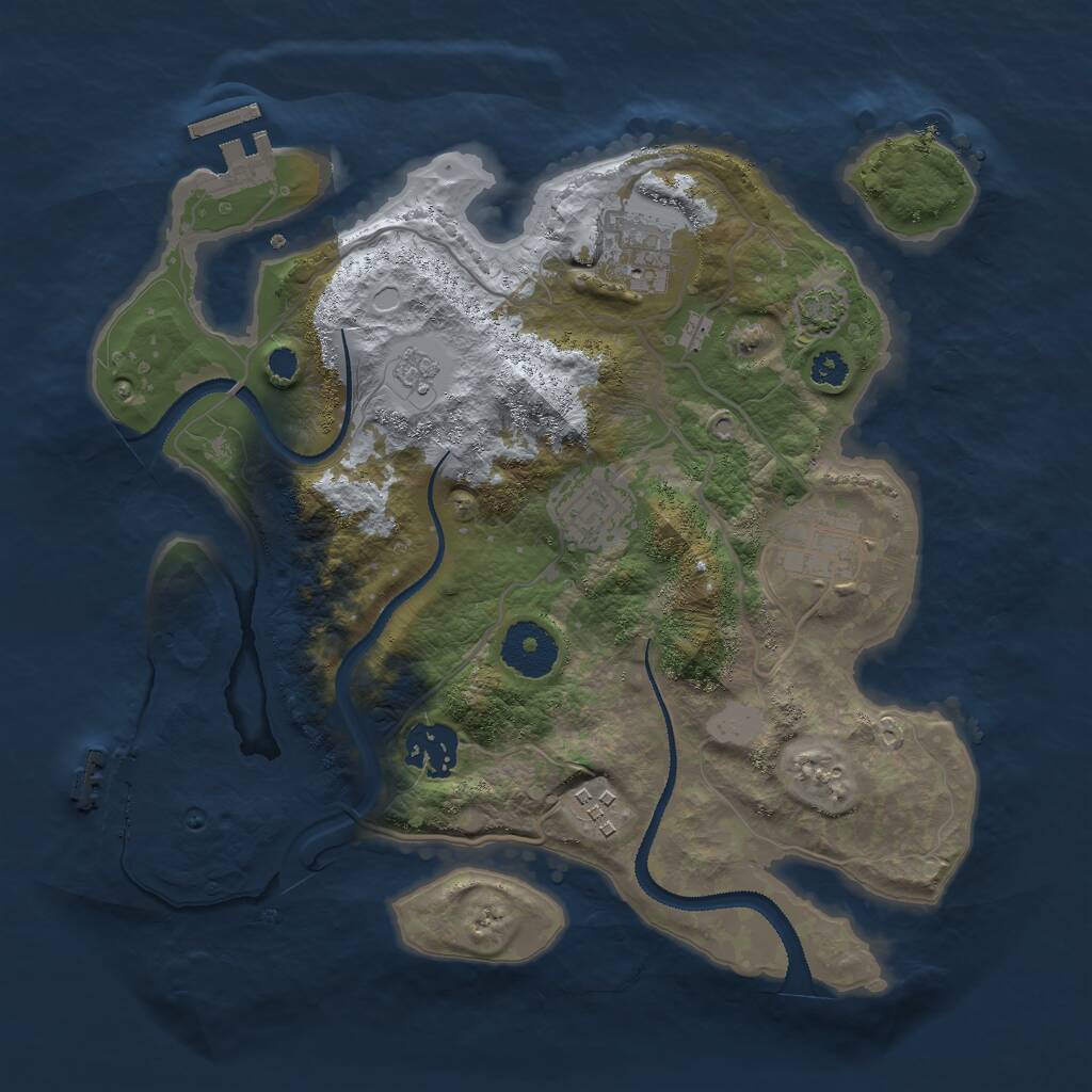 Rust Map: Procedural Map, Size: 3000, Seed: 801283387, 10 Monuments