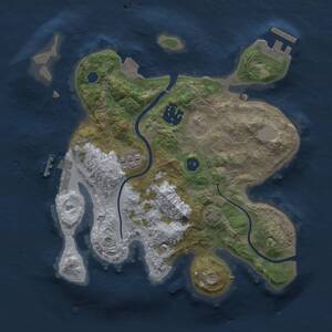 Thumbnail Rust Map: Procedural Map, Size: 2500, Seed: 749939474, 6 Monuments