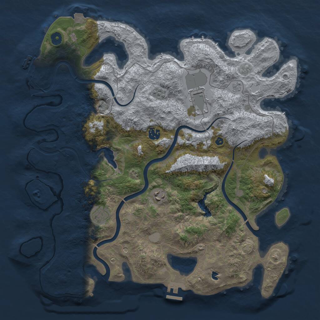 Rust Map: Procedural Map, Size: 4000, Seed: 208168713, 11 Monuments