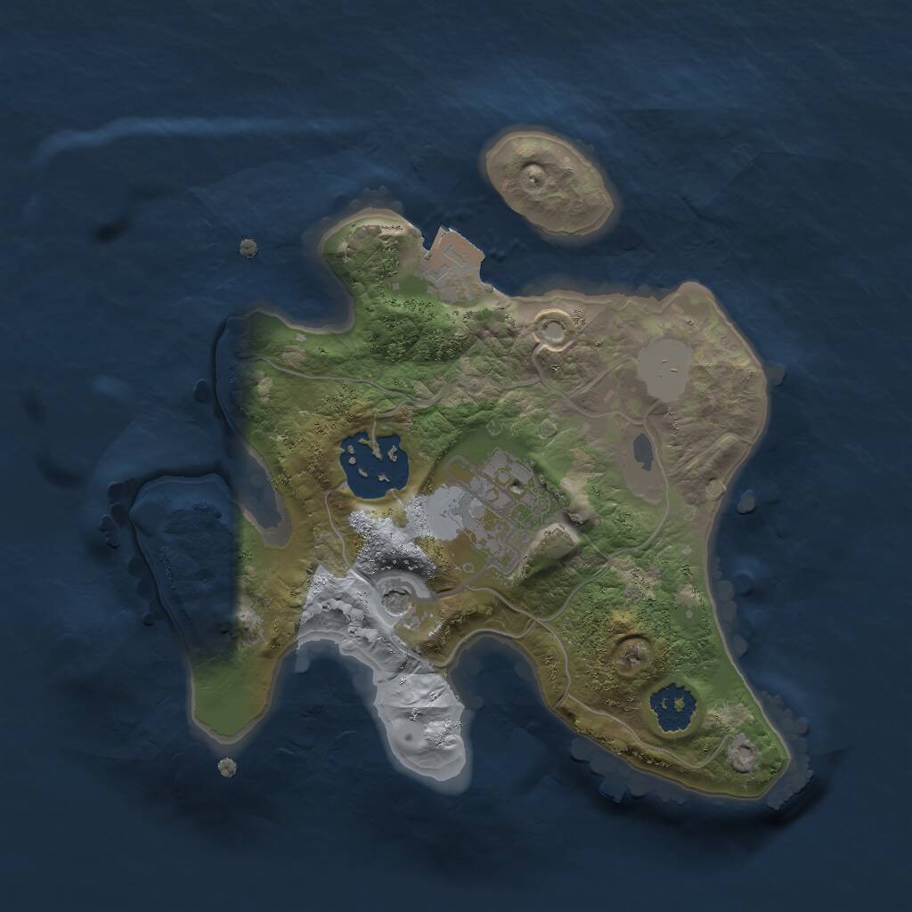 Rust Map: Procedural Map, Size: 2000, Seed: 2062340495, 4 Monuments