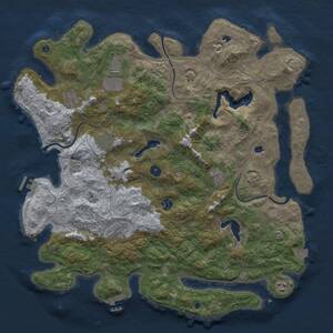 Thumbnail Rust Map: Procedural Map, Size: 4500, Seed: 1980008629, 14 Monuments