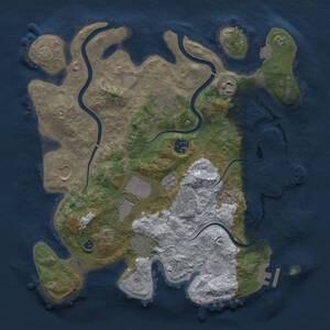 Thumbnail Rust Map: Procedural Map, Size: 3500, Seed: 649927079, 14 Monuments