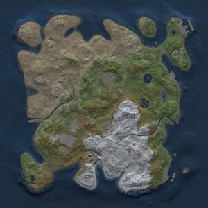 Thumbnail Rust Map: Procedural Map, Size: 3500, Seed: 649927079, 12 Monuments