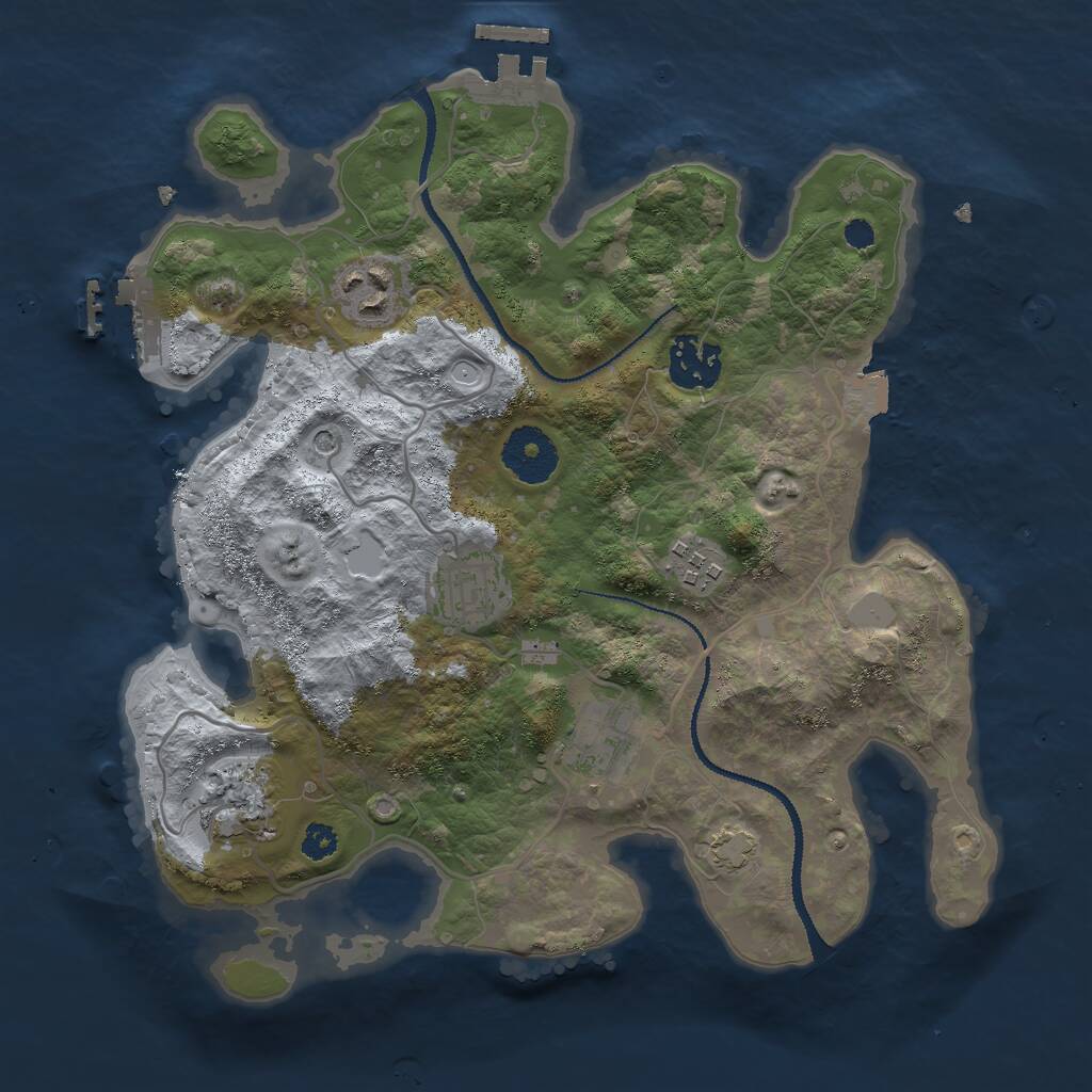 Rust Map: Procedural Map, Size: 3000, Seed: 1071338270, 11 Monuments