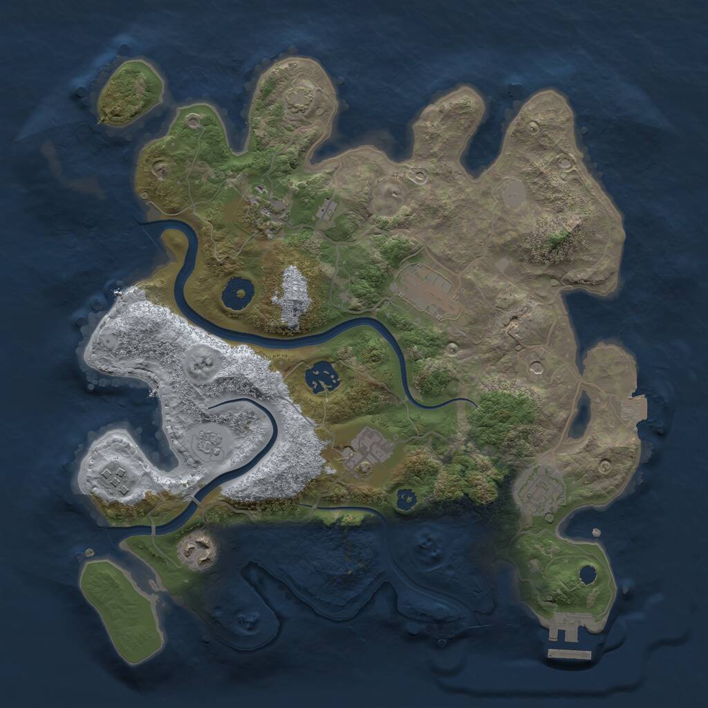 Rust Map: Procedural Map, Size: 3300, Seed: 201271792, 12 Monuments