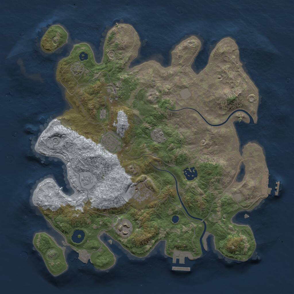 Rust Map: Procedural Map, Size: 3300, Seed: 201271792, 12 Monuments