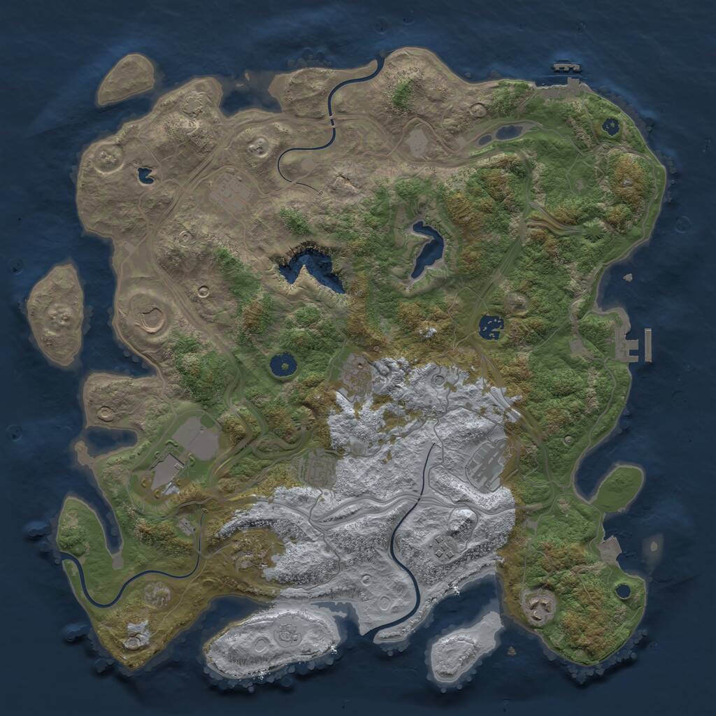 Rust Map: Procedural Map, Size: 4250, Seed: 310371, 16 Monuments