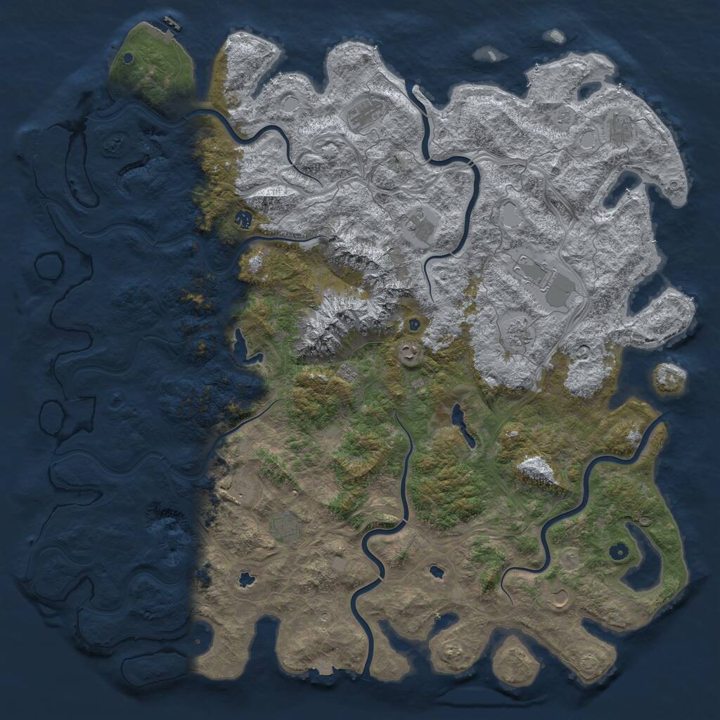 Rust Map: Procedural Map, Size: 6000, Seed: 24969, 17 Monuments