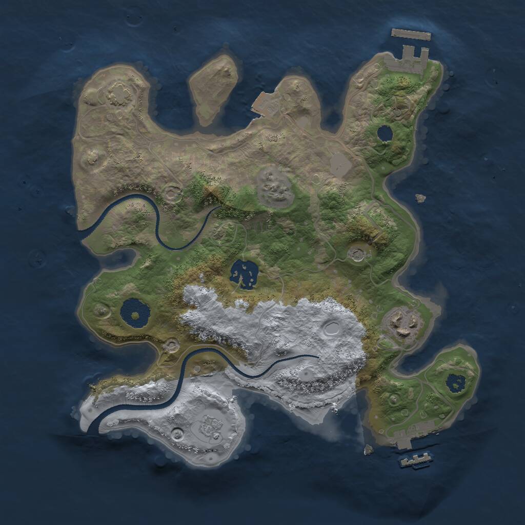 Rust Map: Procedural Map, Size: 2700, Seed: 1284928866, 8 Monuments