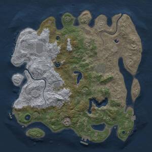 Thumbnail Rust Map: Procedural Map, Size: 4000, Seed: 299019954, 13 Monuments