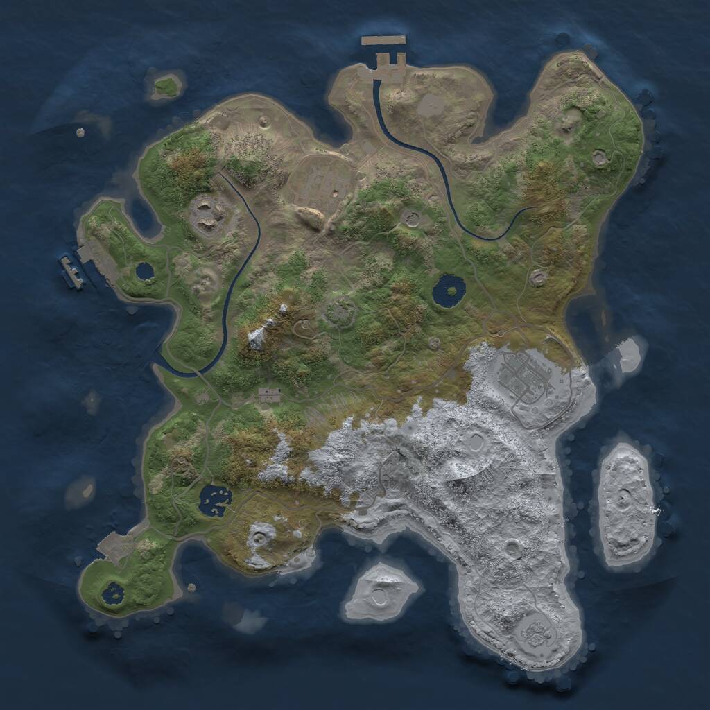 Rust Map: Procedural Map, Size: 3250, Seed: 16, 10 Monuments