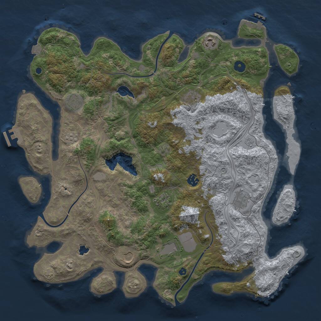 Rust Map: Procedural Map, Size: 4250, Seed: 1800147831, 15 Monuments