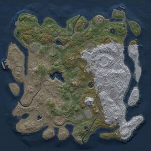 Thumbnail Rust Map: Procedural Map, Size: 4250, Seed: 1800147831, 15 Monuments