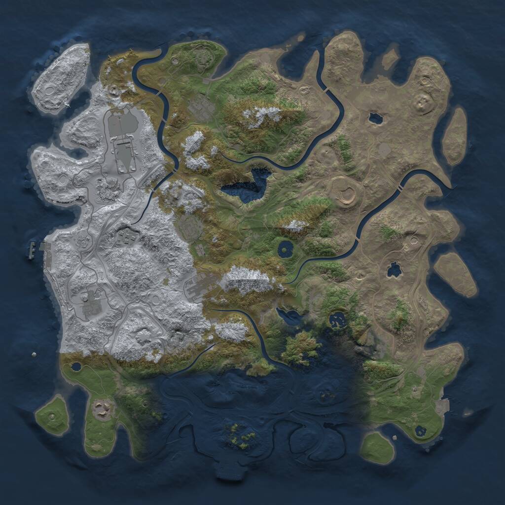 Rust Map: Procedural Map, Size: 4500, Seed: 1479321602, 17 Monuments