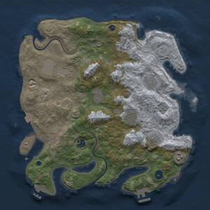 Thumbnail Rust Map: Procedural Map, Size: 3600, Seed: 813734451, 15 Monuments