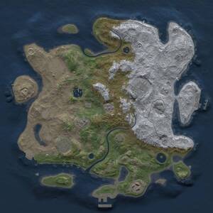 Thumbnail Rust Map: Procedural Map, Size: 3300, Seed: 1523960552, 12 Monuments