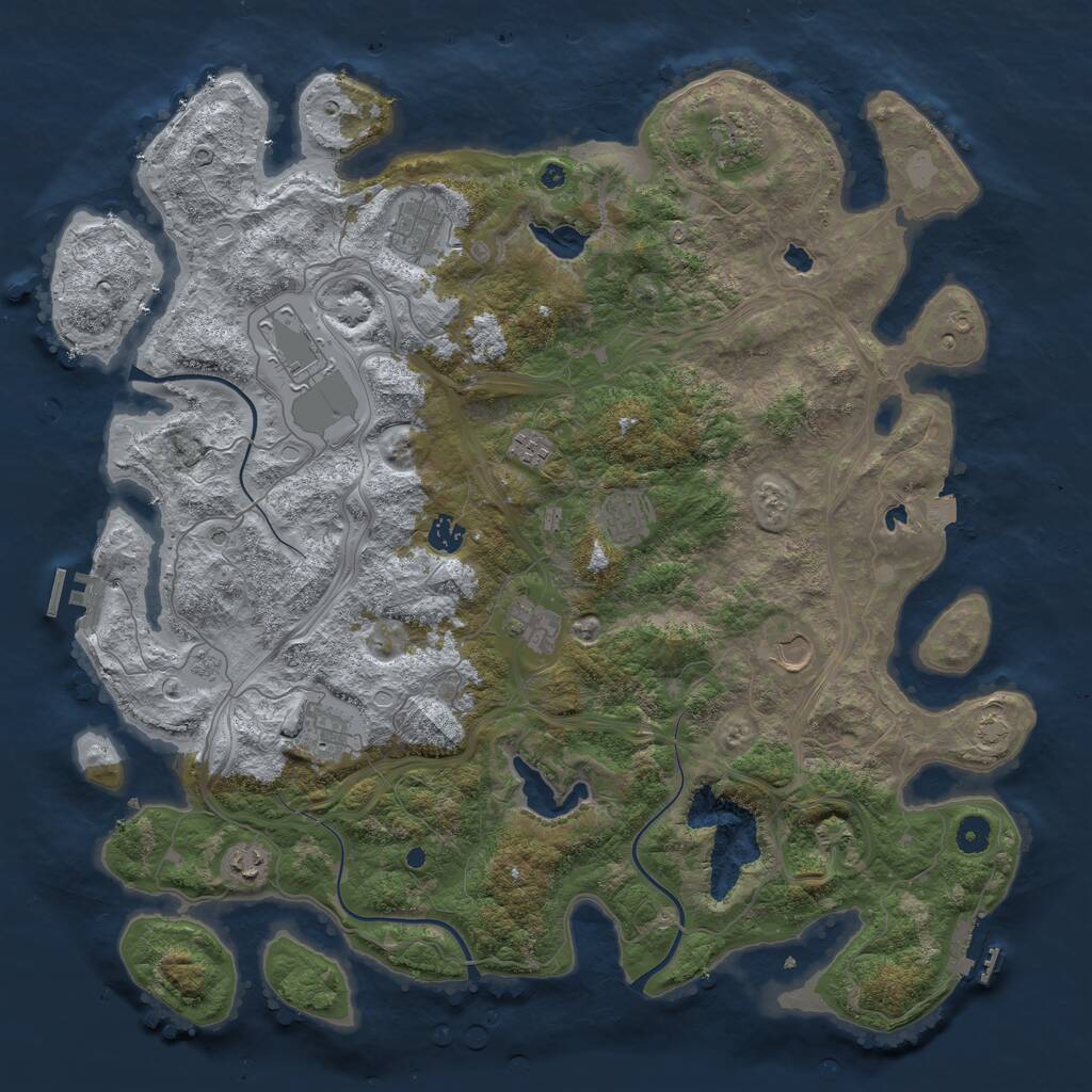 Rust Map: Procedural Map, Size: 4500, Seed: 509012065, 16 Monuments