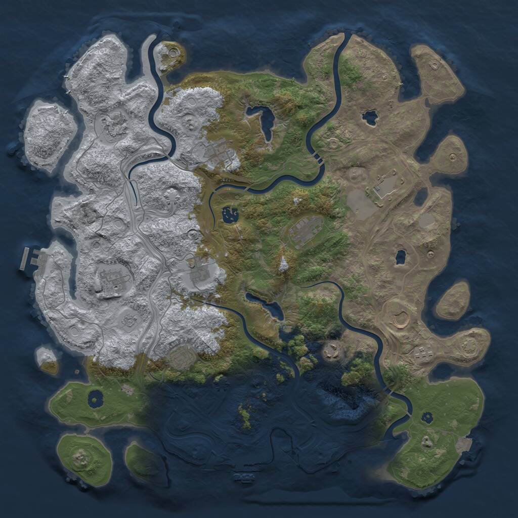 Rust Map: Procedural Map, Size: 4500, Seed: 509012065, 17 Monuments