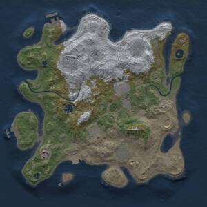 Thumbnail Rust Map: Procedural Map, Size: 3500, Seed: 1635288702, 14 Monuments