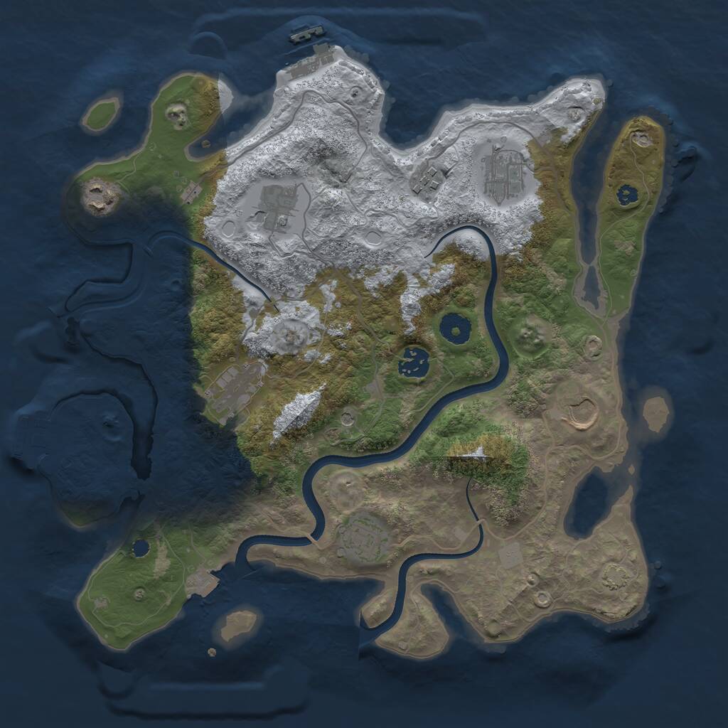 Rust Map: Procedural Map, Size: 3500, Seed: 1635288702, 13 Monuments