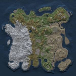 Thumbnail Rust Map: Procedural Map, Size: 3500, Seed: 18397237, 13 Monuments