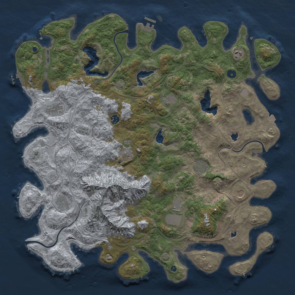 Rust Map: Procedural Map, Size: 5000, Seed: 1542854251, 16 Monuments