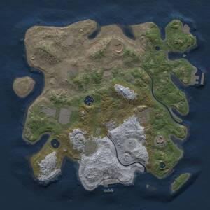 Thumbnail Rust Map: Procedural Map, Size: 3500, Seed: 359295251, 14 Monuments