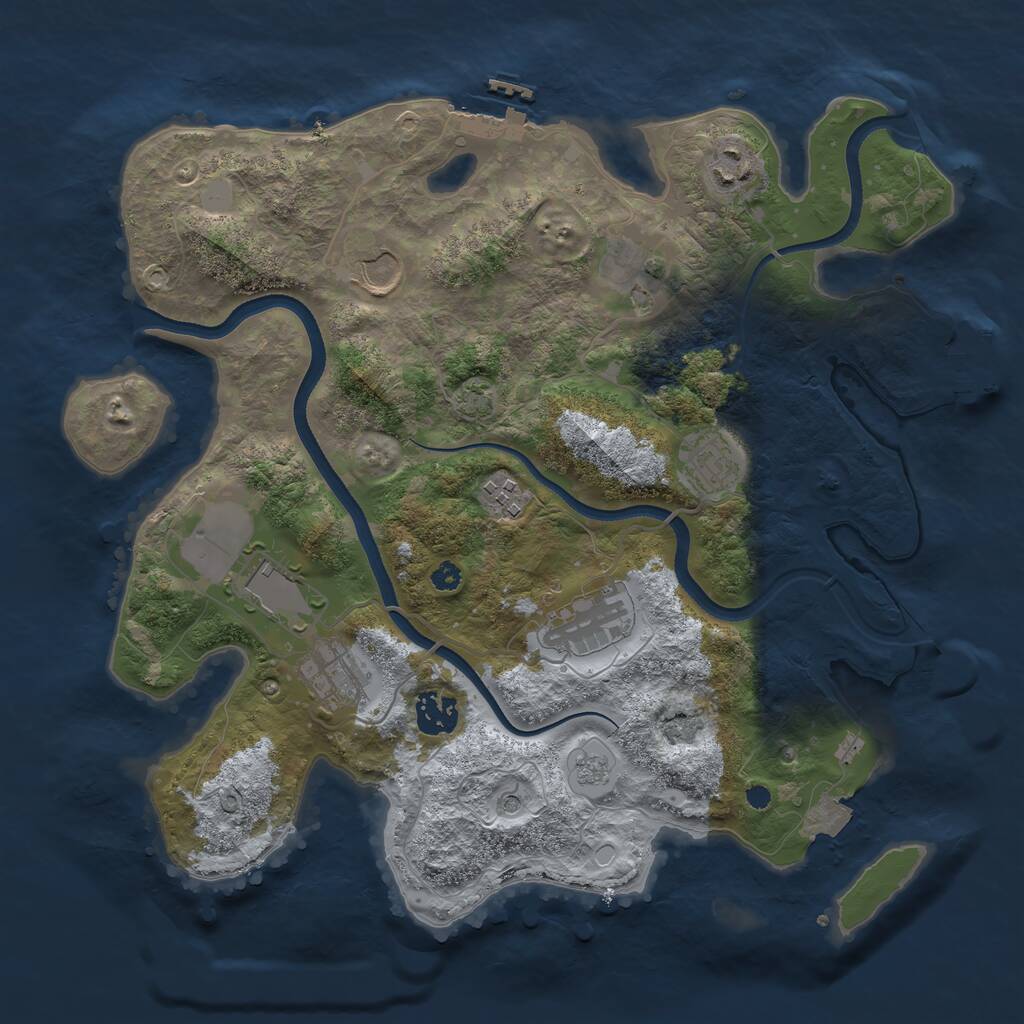 Rust Map: Procedural Map, Size: 3500, Seed: 359295251, 15 Monuments