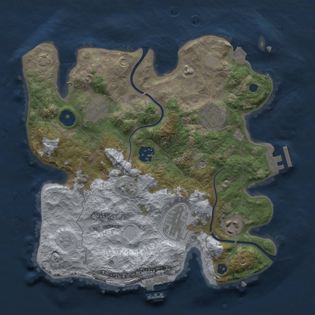 Rust Map: Procedural Map, Size: 3000, Seed: 1306566125, 11 Monuments