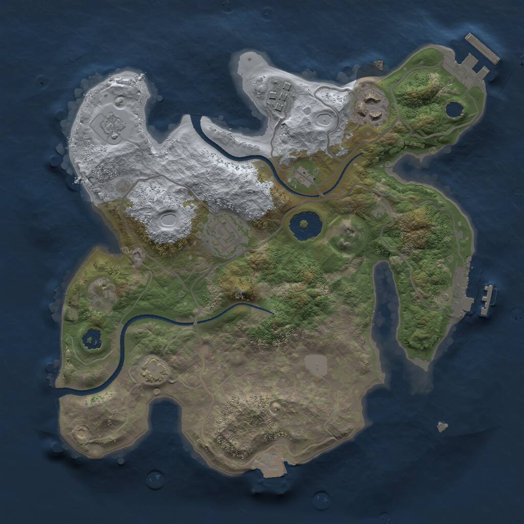 Rust Map: Procedural Map, Size: 2600, Seed: 411659474, 8 Monuments