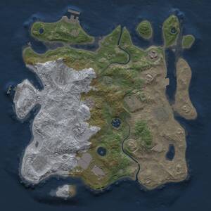 Thumbnail Rust Map: Procedural Map, Size: 3500, Seed: 2395, 14 Monuments