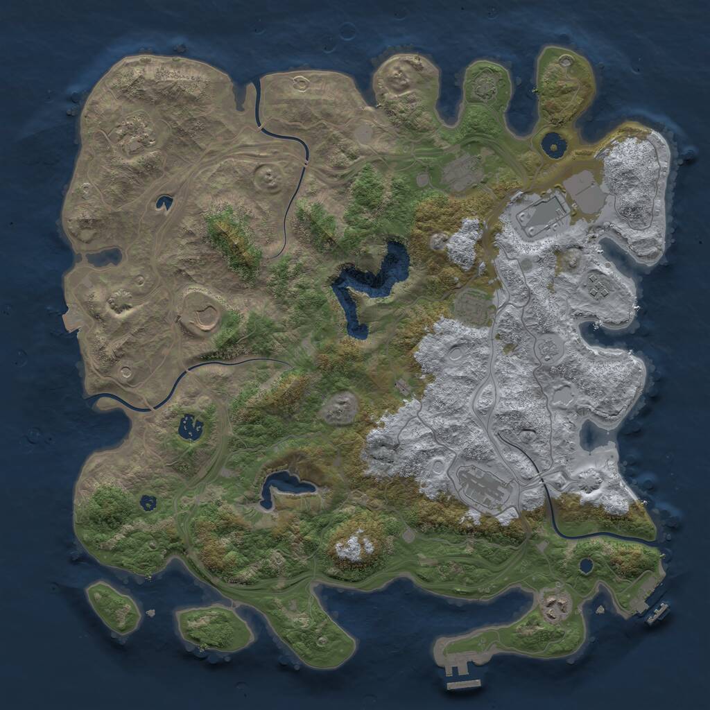 Rust Map: Procedural Map, Size: 4250, Seed: 17469554, 15 Monuments