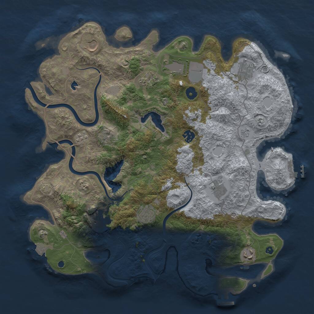 Rust Map: Procedural Map, Size: 4000, Seed: 1592364130, 16 Monuments