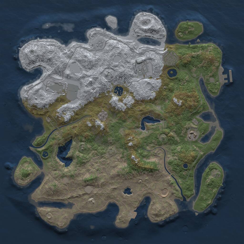 Rust Map: Procedural Map, Size: 4000, Seed: 216807267, 12 Monuments