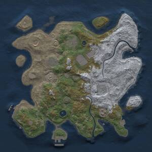 Thumbnail Rust Map: Procedural Map, Size: 3500, Seed: 1714828619, 12 Monuments