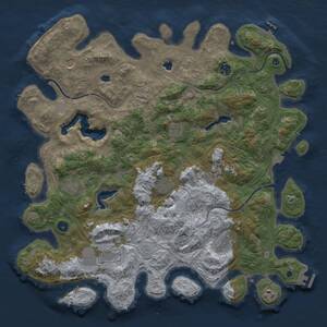 Thumbnail Rust Map: Procedural Map, Size: 4500, Seed: 166367763, 16 Monuments