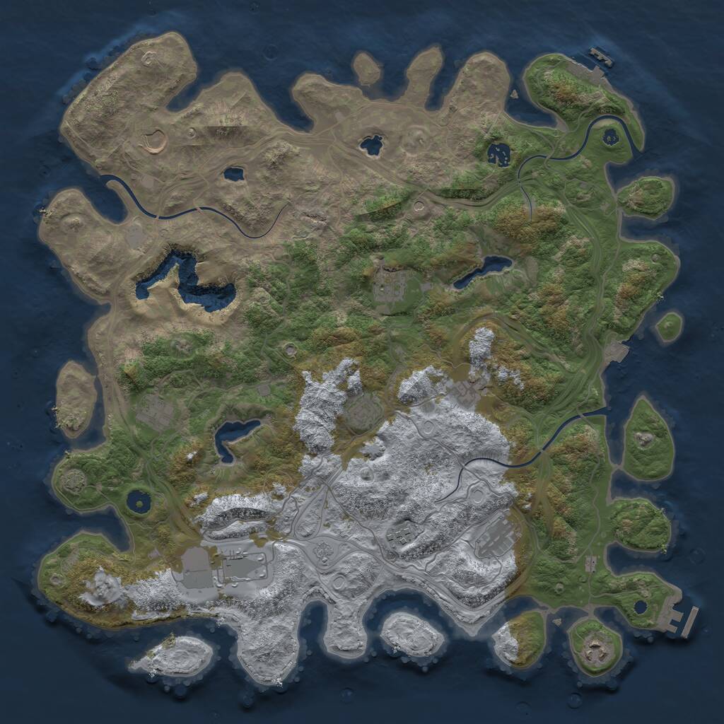 Rust Map: Procedural Map, Size: 4500, Seed: 166367763, 16 Monuments