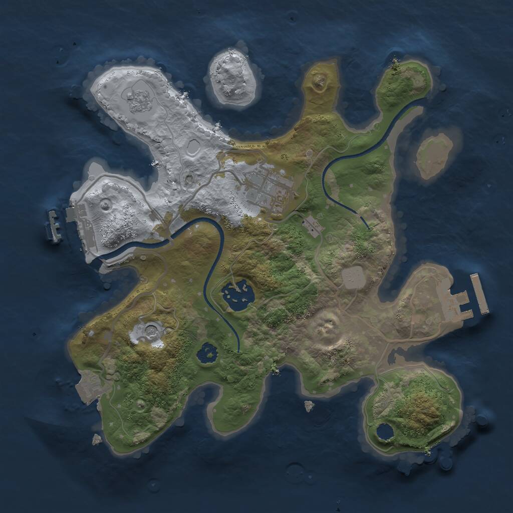 Rust Map: Procedural Map, Size: 2500, Seed: 170, 7 Monuments