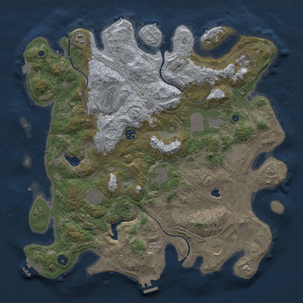 Rust Map: Procedural Map, Size: 4250, Seed: 1504346747, 16 Monuments