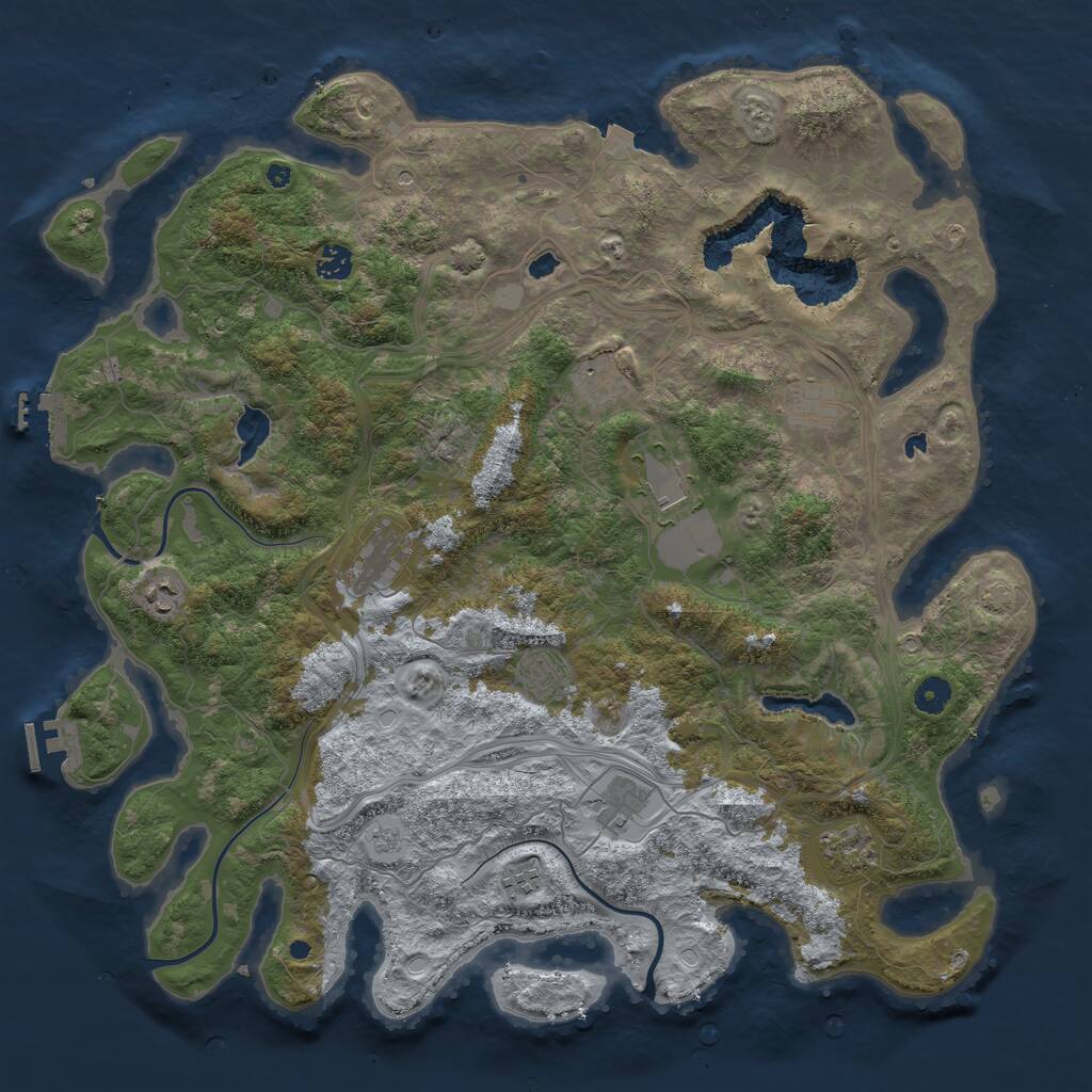 Rust Map: Procedural Map, Size: 4500, Seed: 1871957981, 16 Monuments