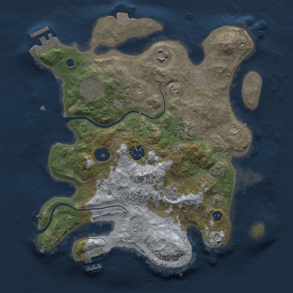 Rust Map: Procedural Map, Size: 3000, Seed: 92944, 11 Monuments