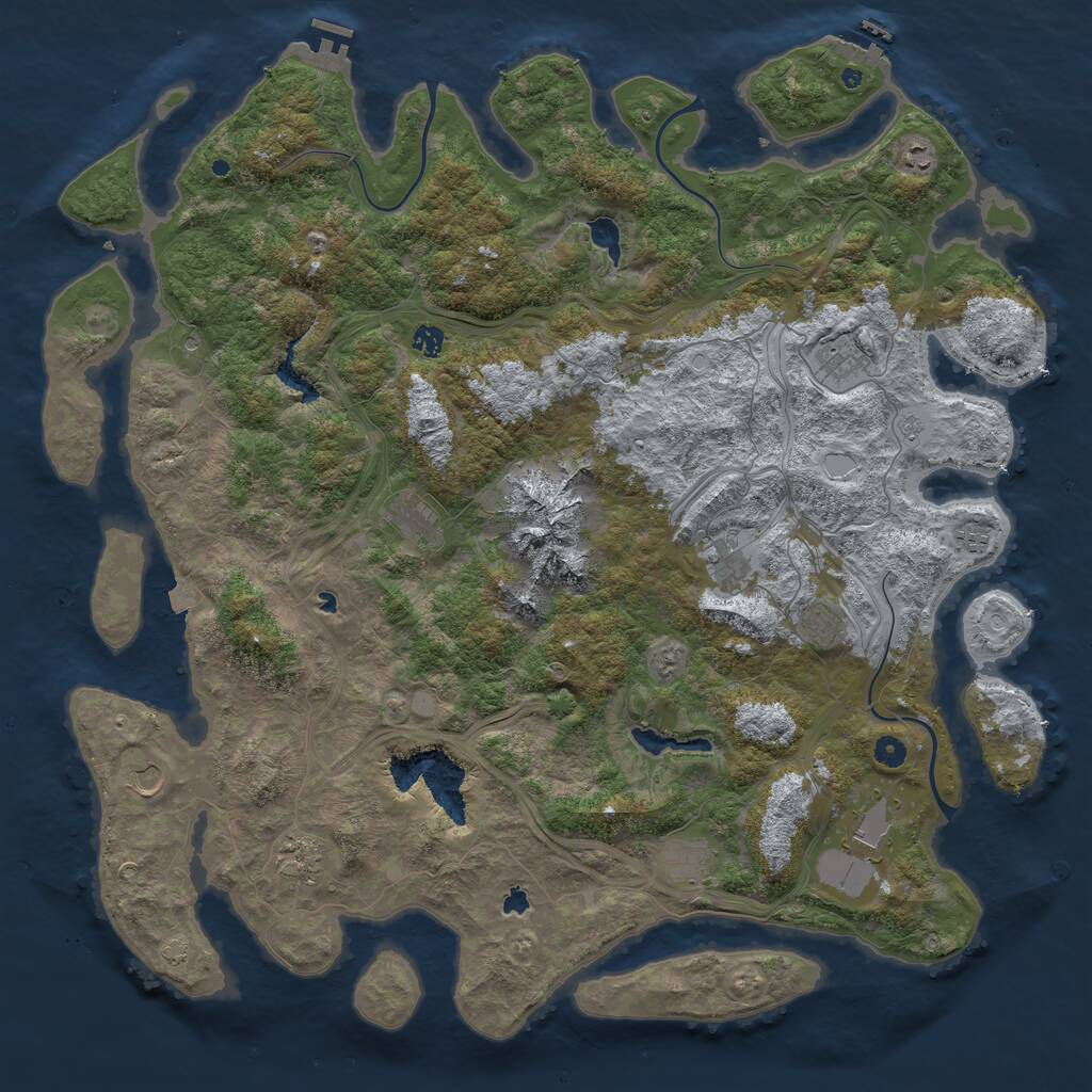 Rust Map: Procedural Map, Size: 5200, Seed: 1025678735, 17 Monuments