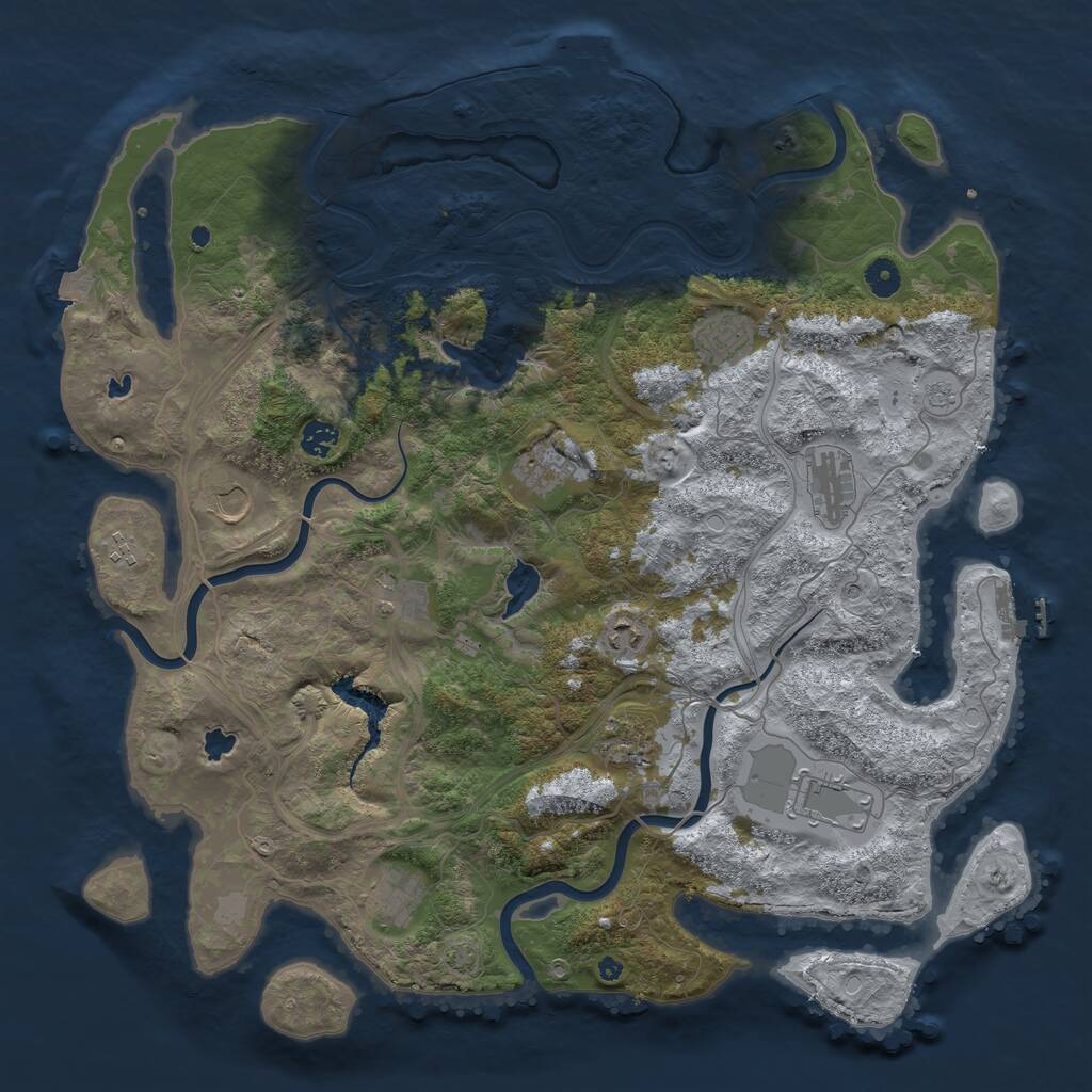 Rust Map: Procedural Map, Size: 4500, Seed: 1122951888, 17 Monuments